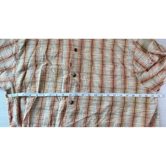 Tommy Bahama Mens Original Fit Size XL Silk/Cotton Blend Coconut Button Up Peach - Picture 5 of 7